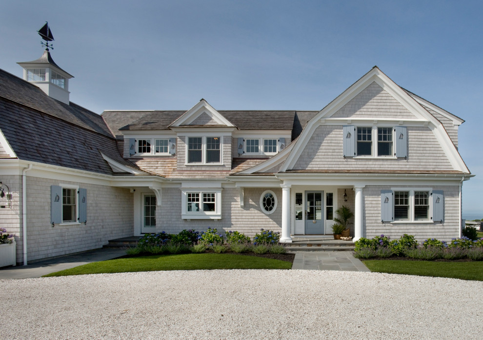 This is an example of a coastal house exterior in Boston.