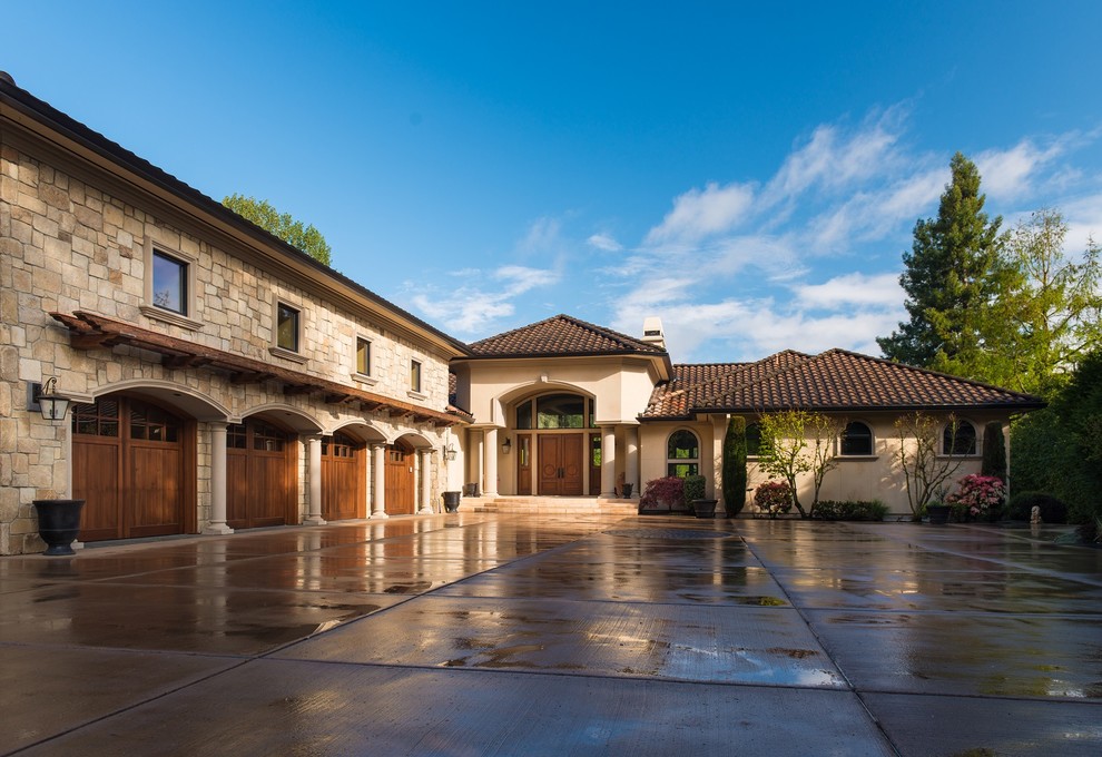 Willamette River Italian Villa Mediterranean Exterior Portland