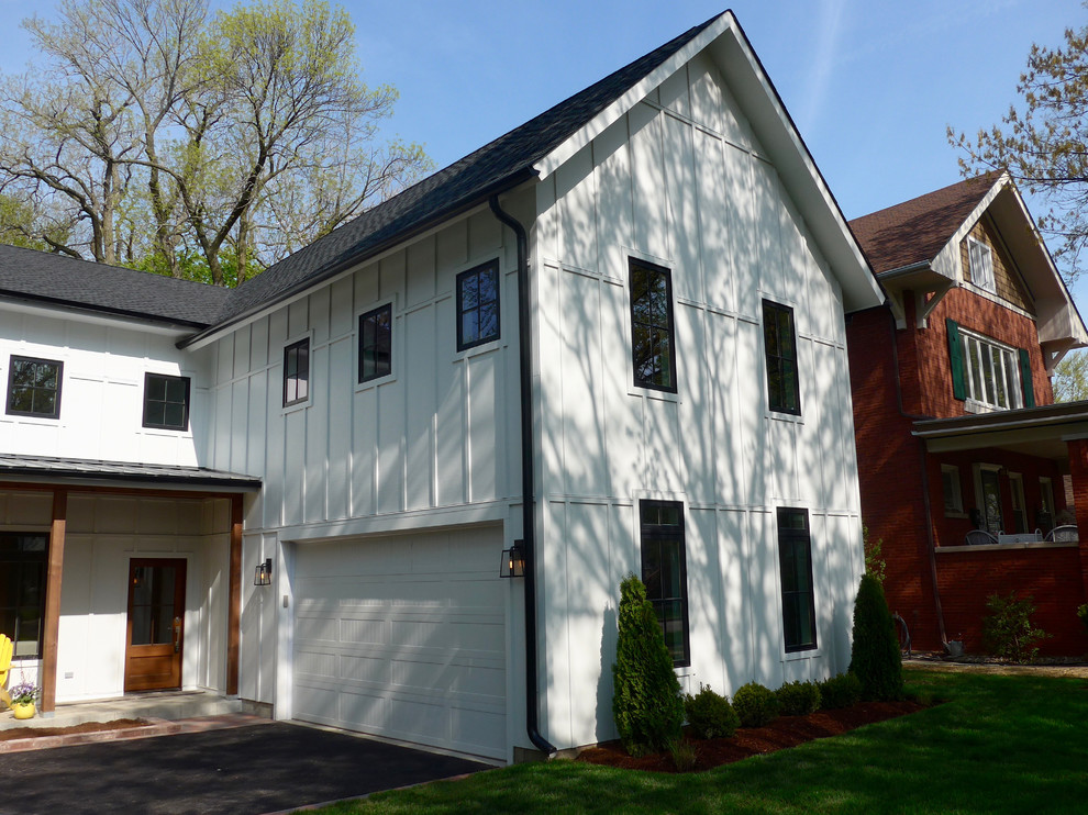 Wilmette, IL New Construction Modern Exterior Remodel White Siding ...