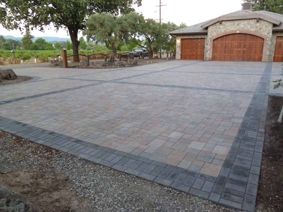 Wine Country Basalite Artisan Slate Paver Driveway Rustic Exterior