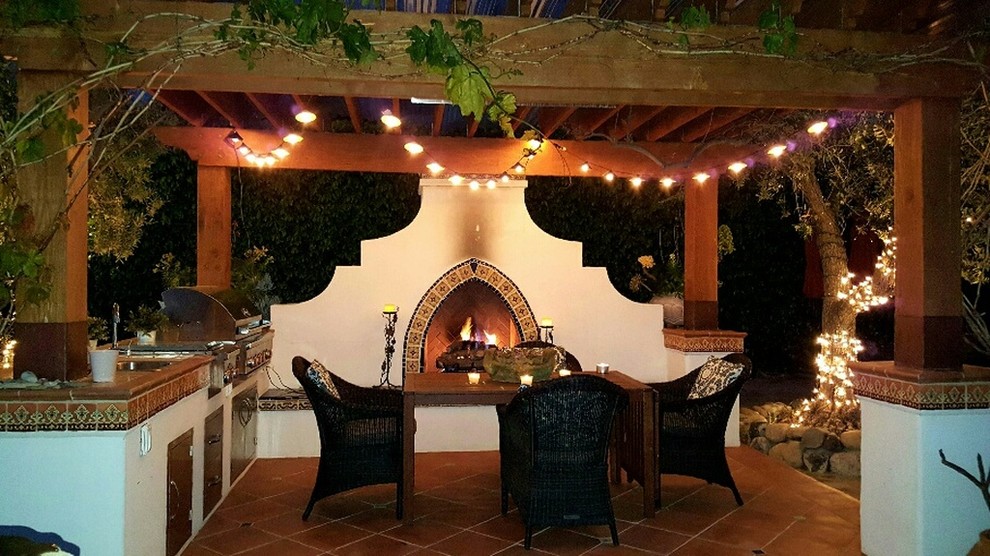 This is an example of a medium sized mediterranean patio in Orange County.