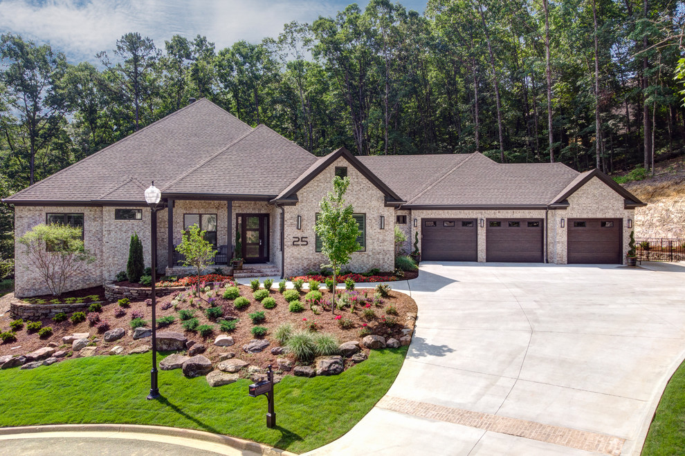 Woodlands Edge Contemporary w/ Pool Transitional Exterior Little