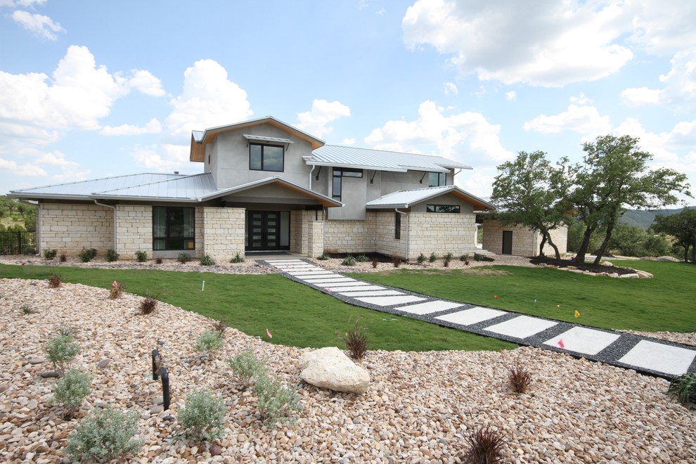 Zen Gardens Way Modern House Exterior Austin by BarleyPfeiffer