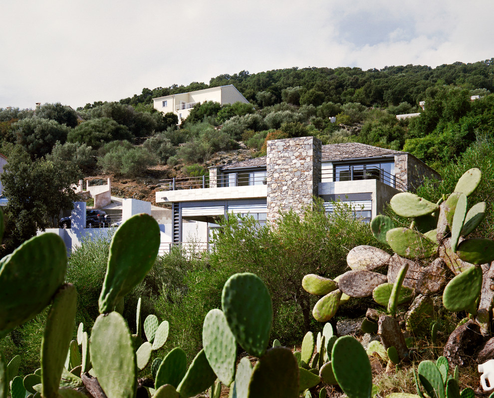 This is an example of a mediterranean house exterior in Corsica.