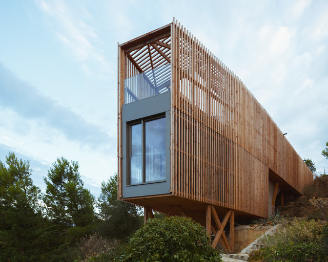 Construction D Une Maison Sur Pilotis Bois Contemporary Exterior Marseille By Avenir Bois Construction Houzz