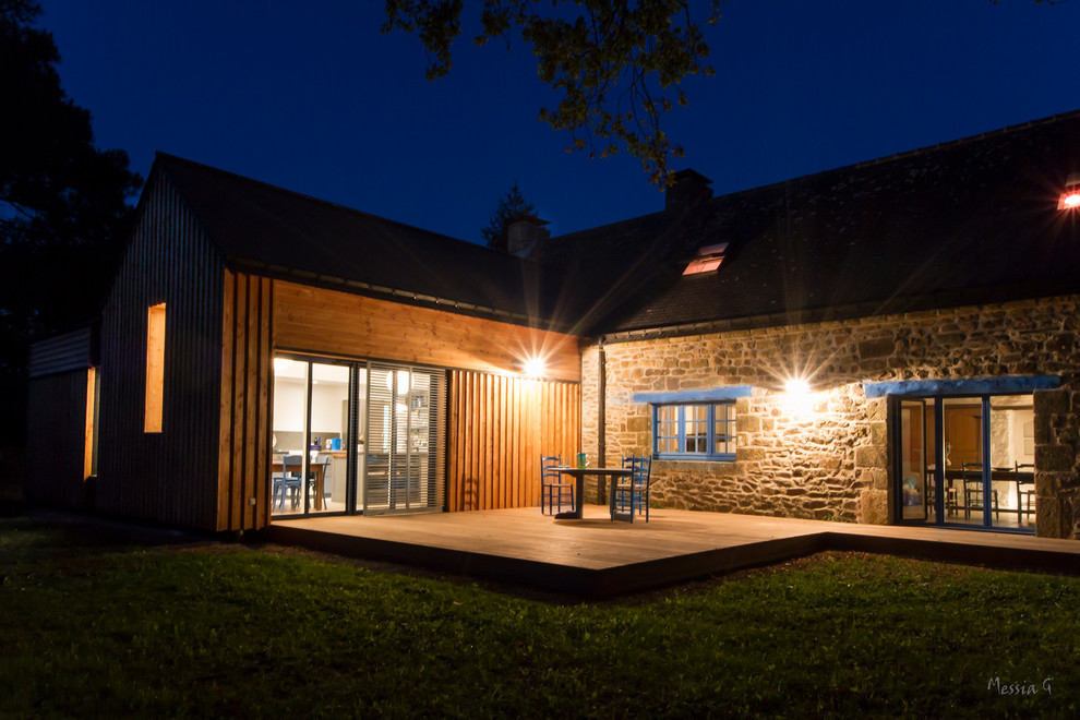 Extension Bois Maison En Pierre