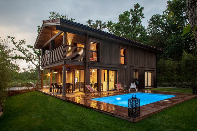 Maison bois massif scandinave - Nórdico - Fachada - Burdeos - de Kontio