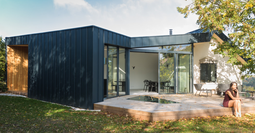 Maison contemporaine en ossature bois et bardage zinc Contemporary — free download