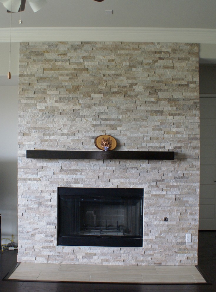 051116 Glass tile, Engineered wood and stacked stone Family Room