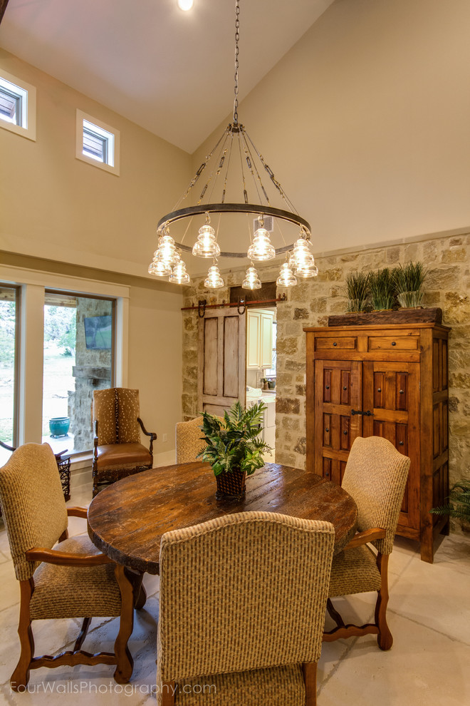 Mountain style dining room photo in Austin