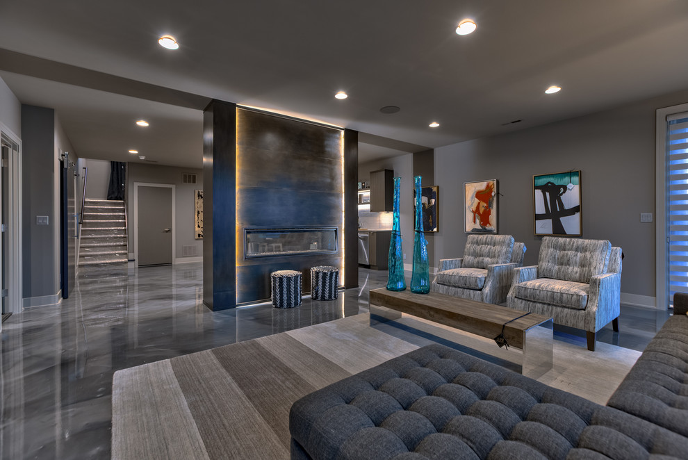 Design ideas for a contemporary games room in Omaha.