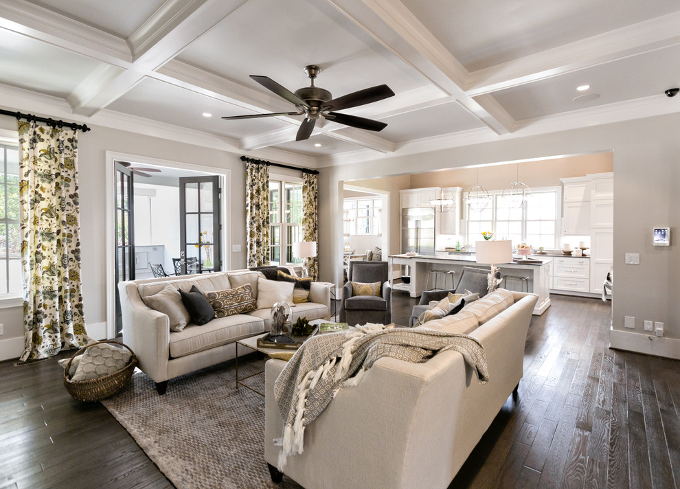 Example of a transitional family room design in Birmingham