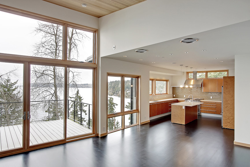 3 Tree Point Custom House Modern Family Room Seattle by