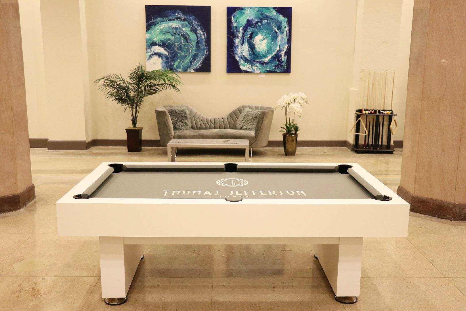 Billiard Table With Unique Wall Design