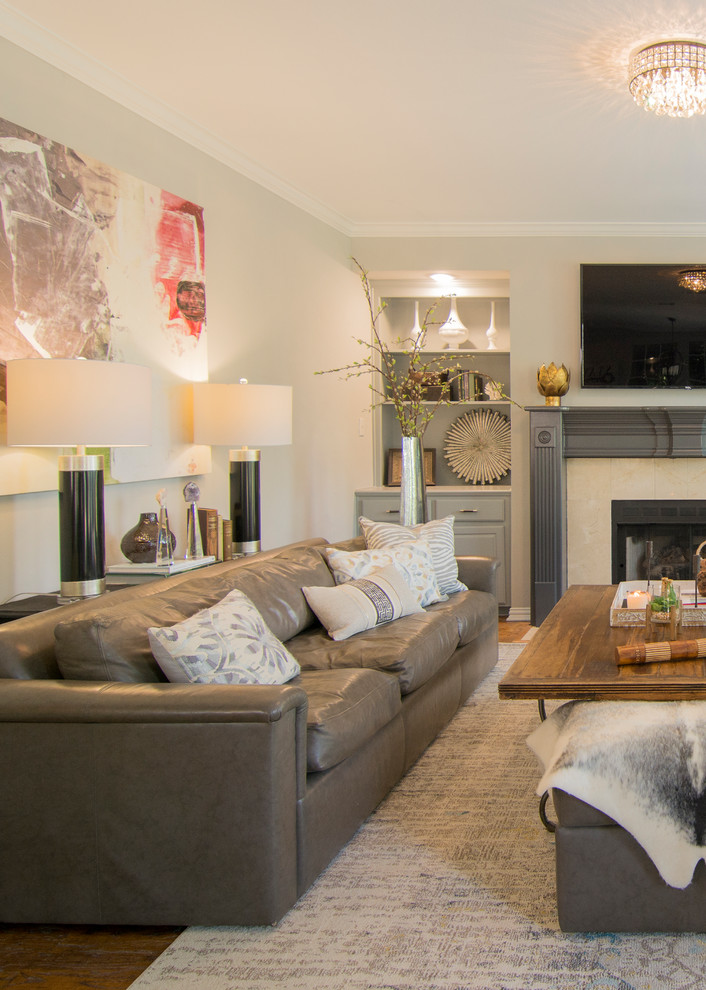 A marriage of masculine and feminine design - Traditional - Family Room ...