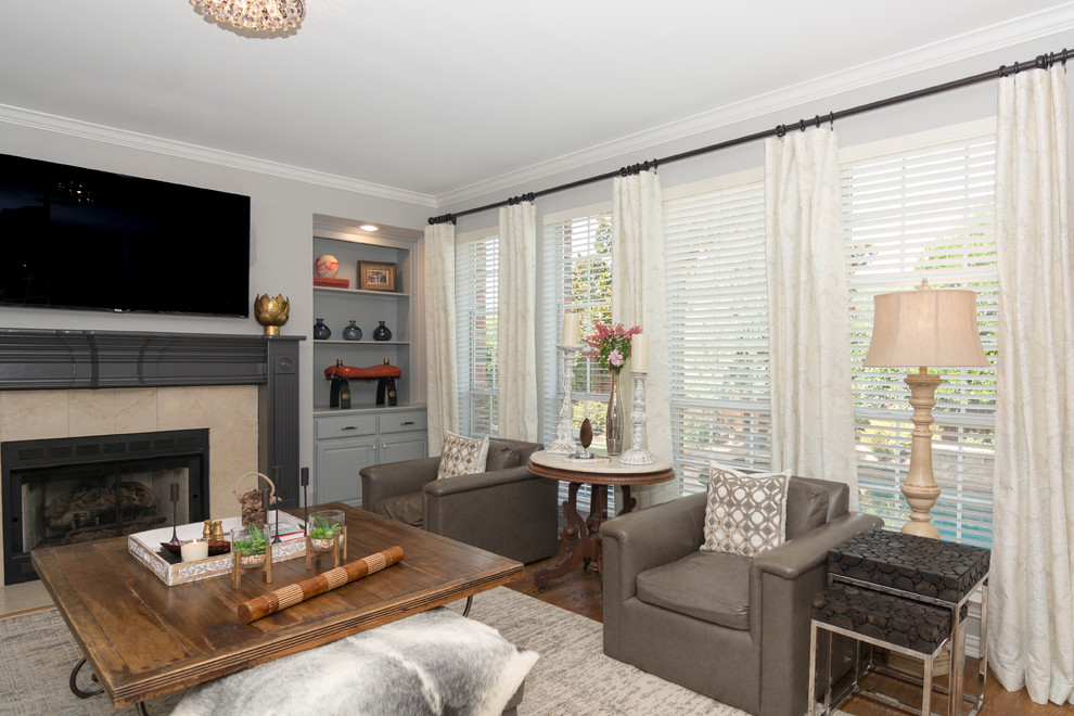 A marriage of masculine and feminine design - Traditional - Family Room ...