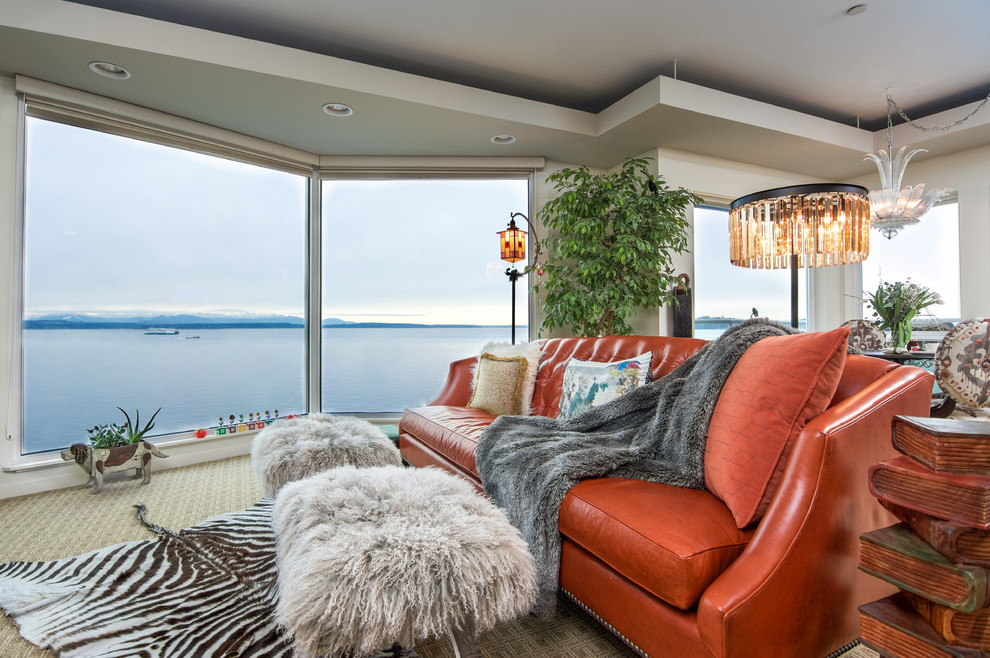 Alki Beach Condo, Seattle Eclectic Family Room Seattle by Very