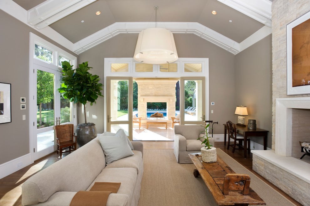 Family room - contemporary family room idea in San Francisco with a standard fireplace