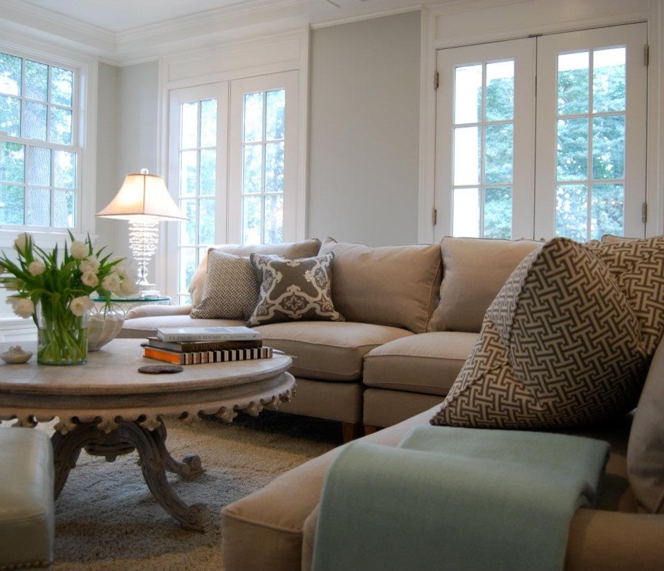 Aqua and Grey Family Room Traditional Family Room DC Metro Houzz