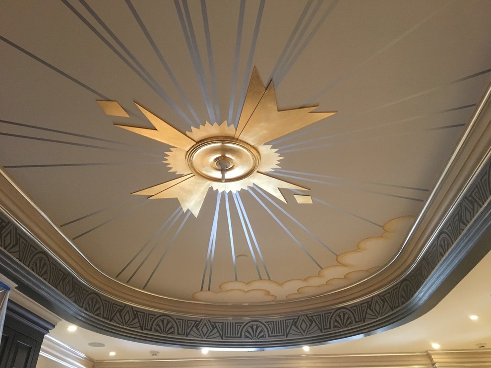 Art deco inspired ceiling design & finishes. Contemporary Family