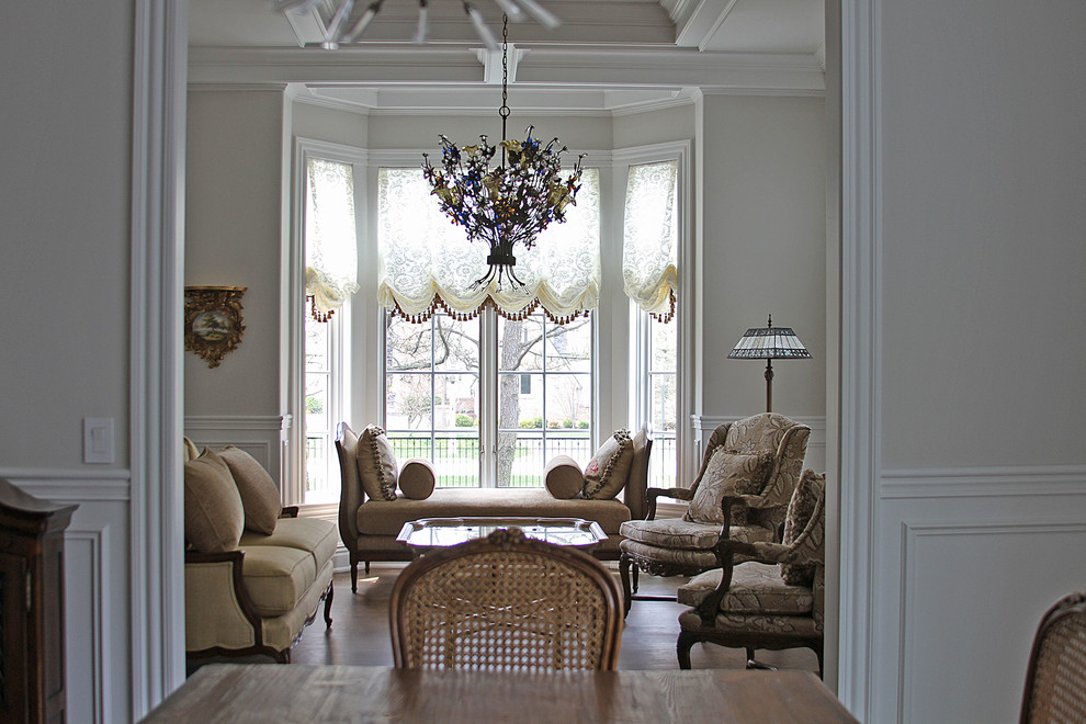 Balloon Shades for a Bay Window Fusion Family Room Chicago by
