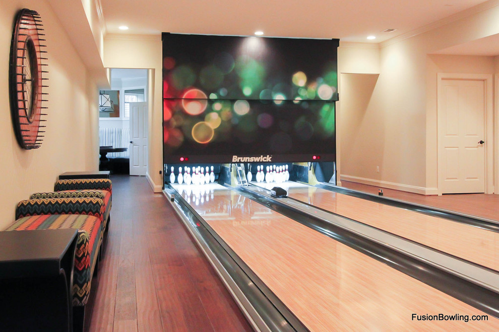 Basement Bowling Alley in Northern Virginia Contemporary Family