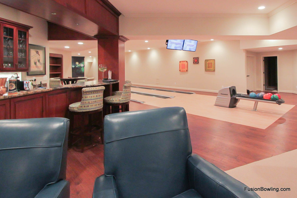 Basement Bowling Alley in Northern Virginia Contemporary Family