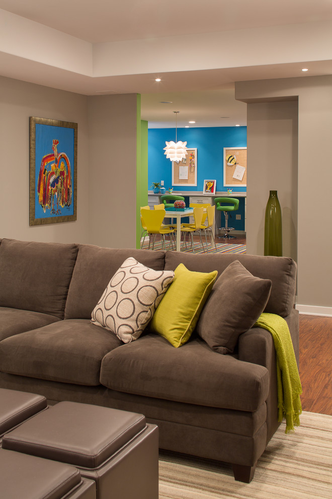 Family room - contemporary family room idea in New York