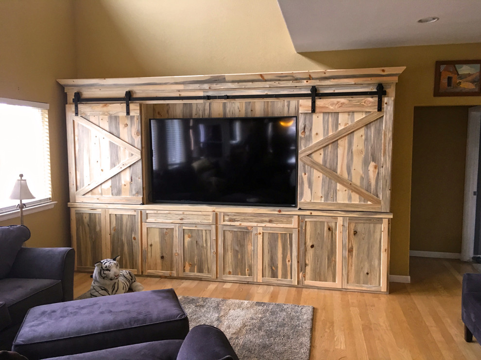 Beetle Kill Pine Entertainment Center Rustic Family Room Denver By J Calpin Custom Interiors Inc Houzz