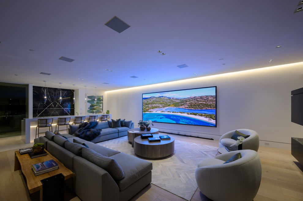 This is an example of a modern games room in Los Angeles.