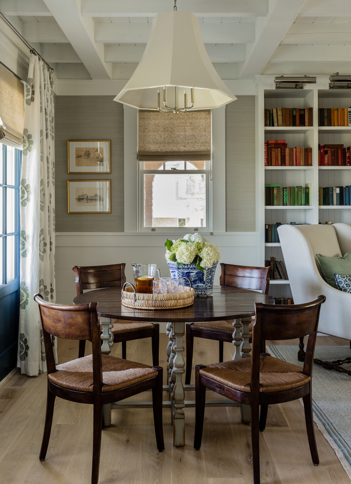 Inspiration for a coastal dining room in Boston.