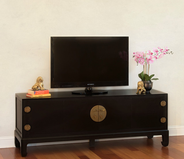 Black TV Stand Cabinet - Chinese Ming Style - Asian - Family Room - Chicago  - by China Furniture and Arts | Houzz