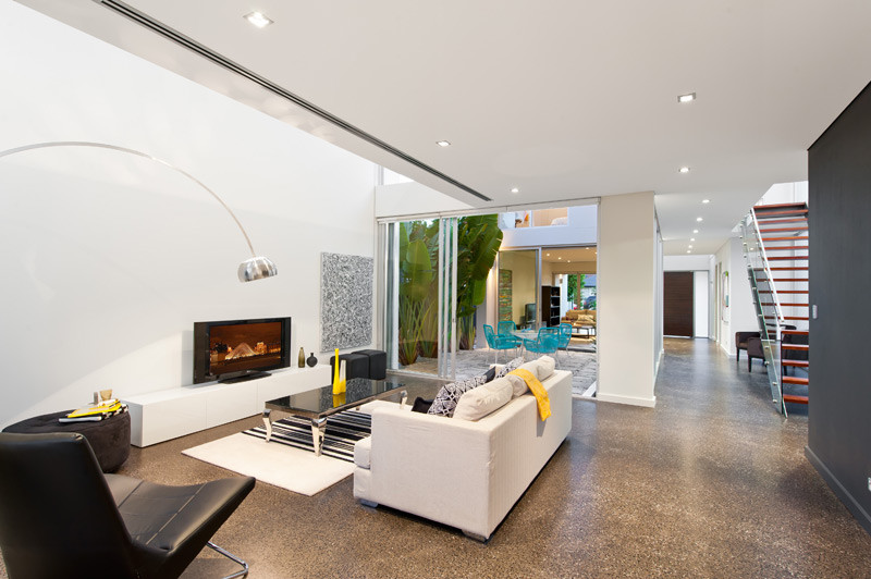 Example of a trendy family room design in Sydney