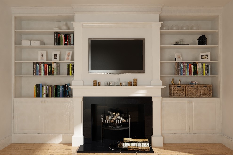 Bookcase & Fireplace Traditional Family Room Other by Zacharias