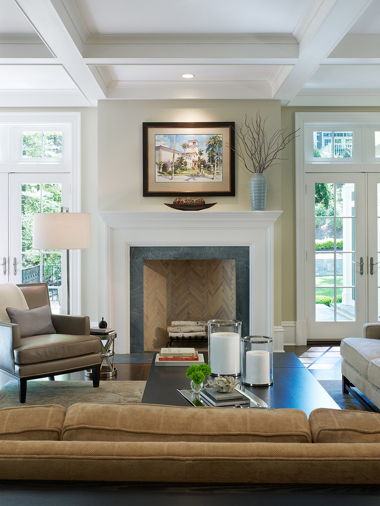 Example of a mid-sized trendy open concept family room design in DC Metro