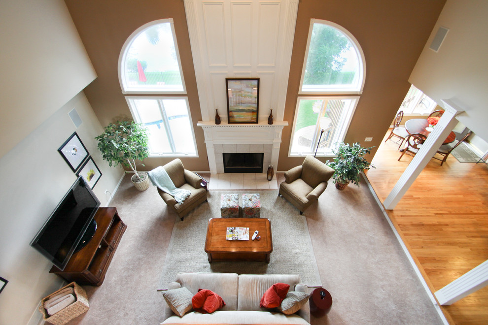 Brookstone AFTER staging Traditional Family Room Chicago Houzz