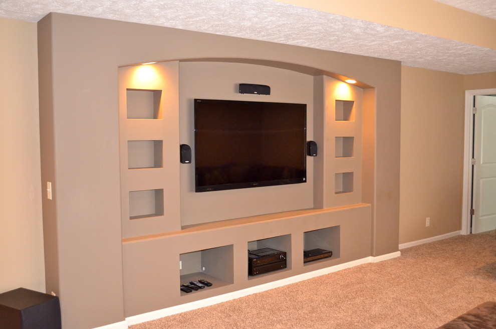 Built-in drywalled entertainment center - Modern - Family Room - Omaha - by  Anthony Company Builders LLC | Houzz