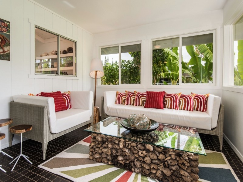 Inspiration for a coastal family room remodel in Hawaii
