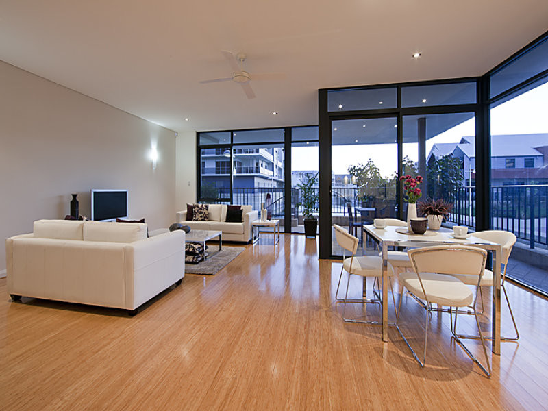 Example of a large trendy family room design in Perth