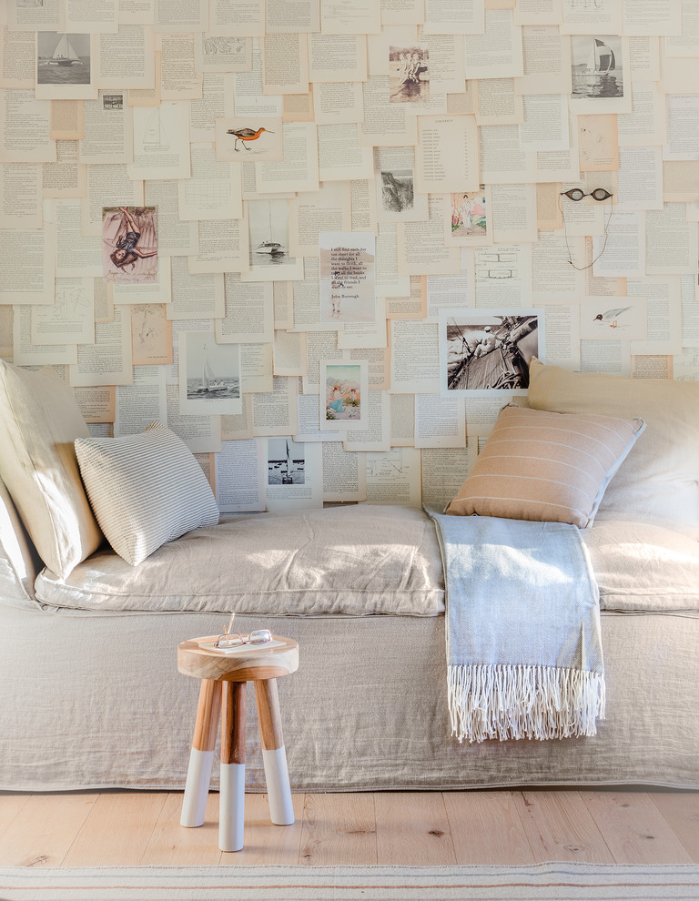 Inspiration for a transitional family room remodel in Boston