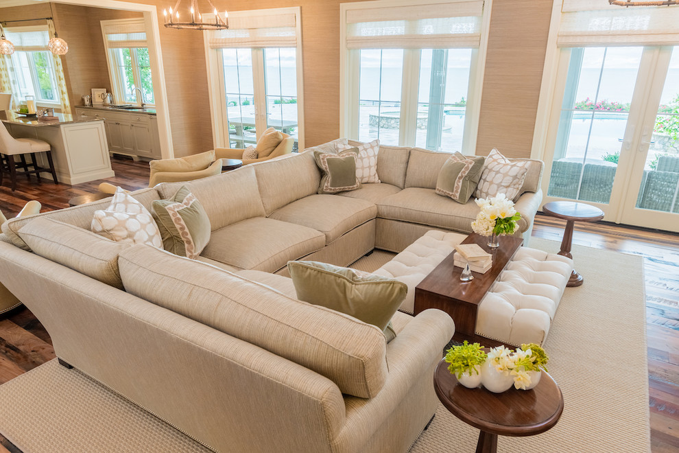 Catawba Island Lakefront Home; Great Room & Bar Family Room Cleveland by House of L Houzz