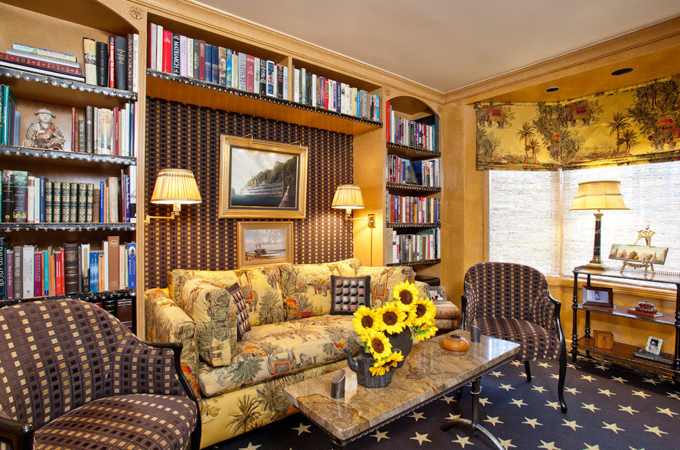 Eclectic family room photo in Chicago