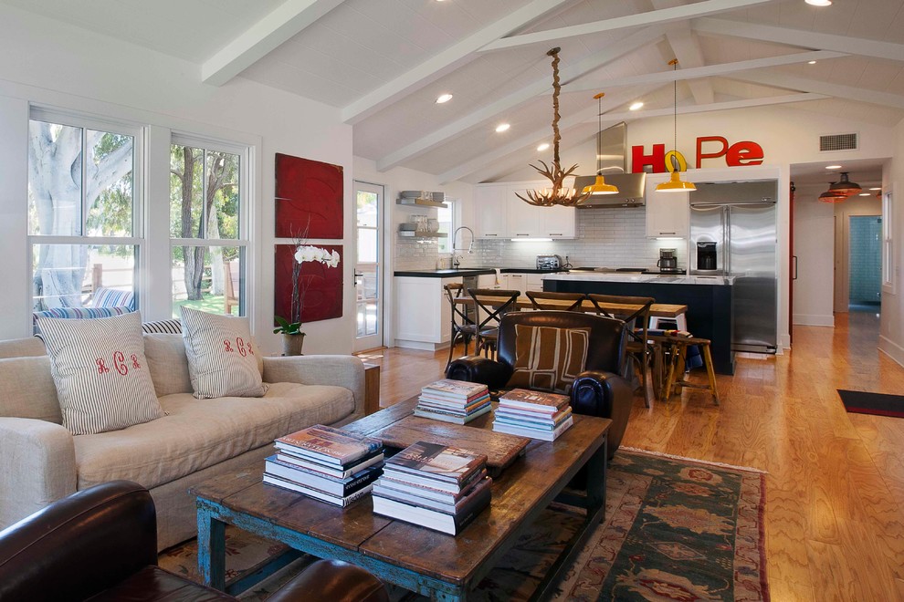 Inspiration for a coastal family room remodel in Orange County