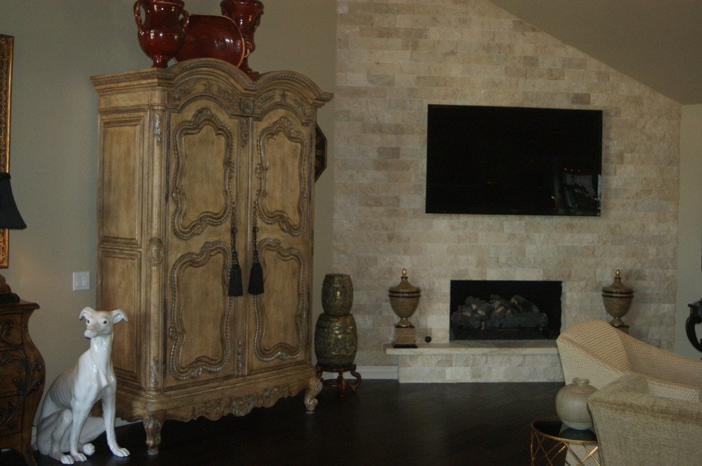 Inspiration for a transitional family room remodel in Oklahoma City