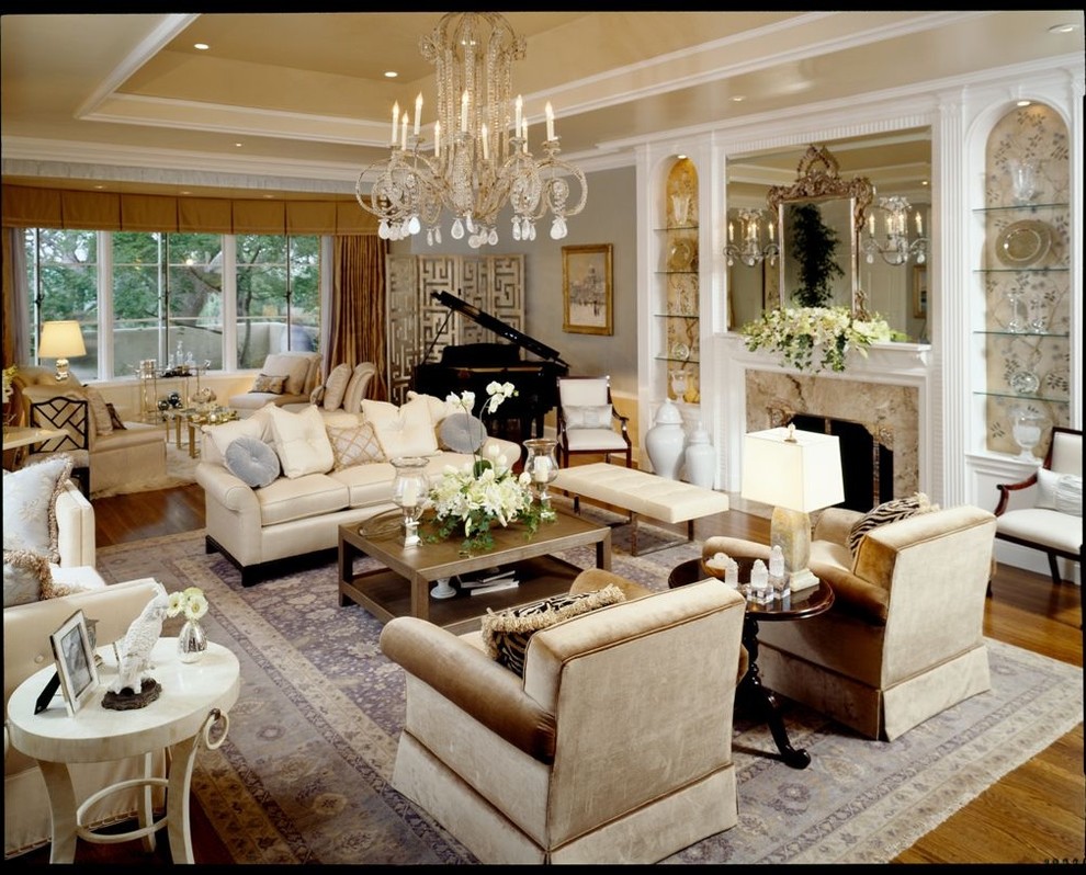 Elegant family room photo in Los Angeles