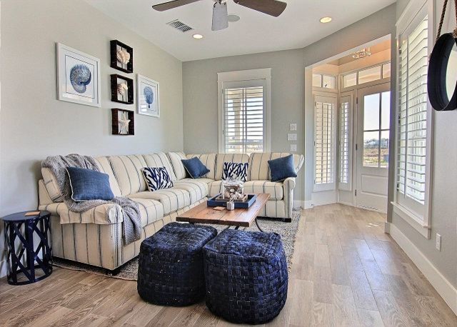 Inspiration for a coastal family room remodel in Austin