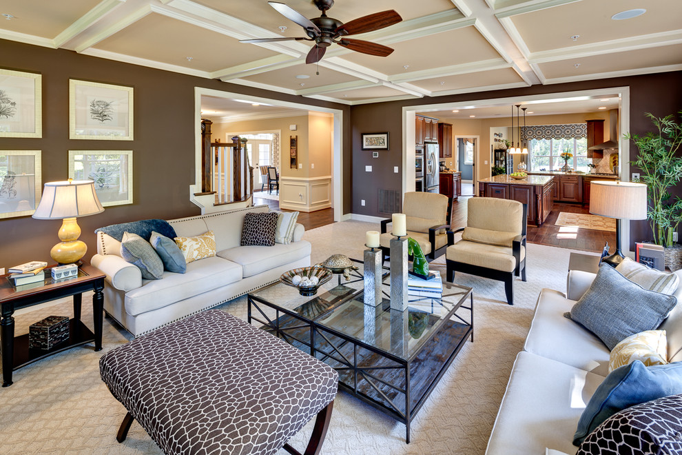 Example of a transitional family room design in DC Metro