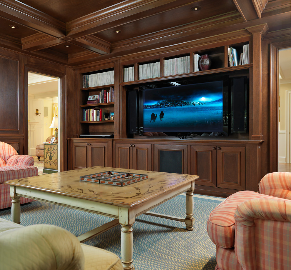 Inspiration for a traditional games room in Boston with a reading nook.