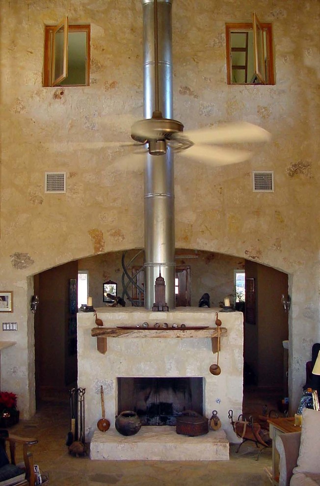 Family room - rustic family room idea in Austin