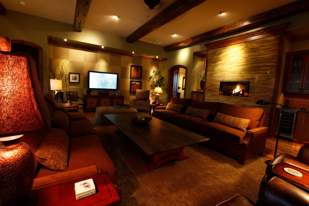 Modelo de sala de estar contemporánea con alfombra